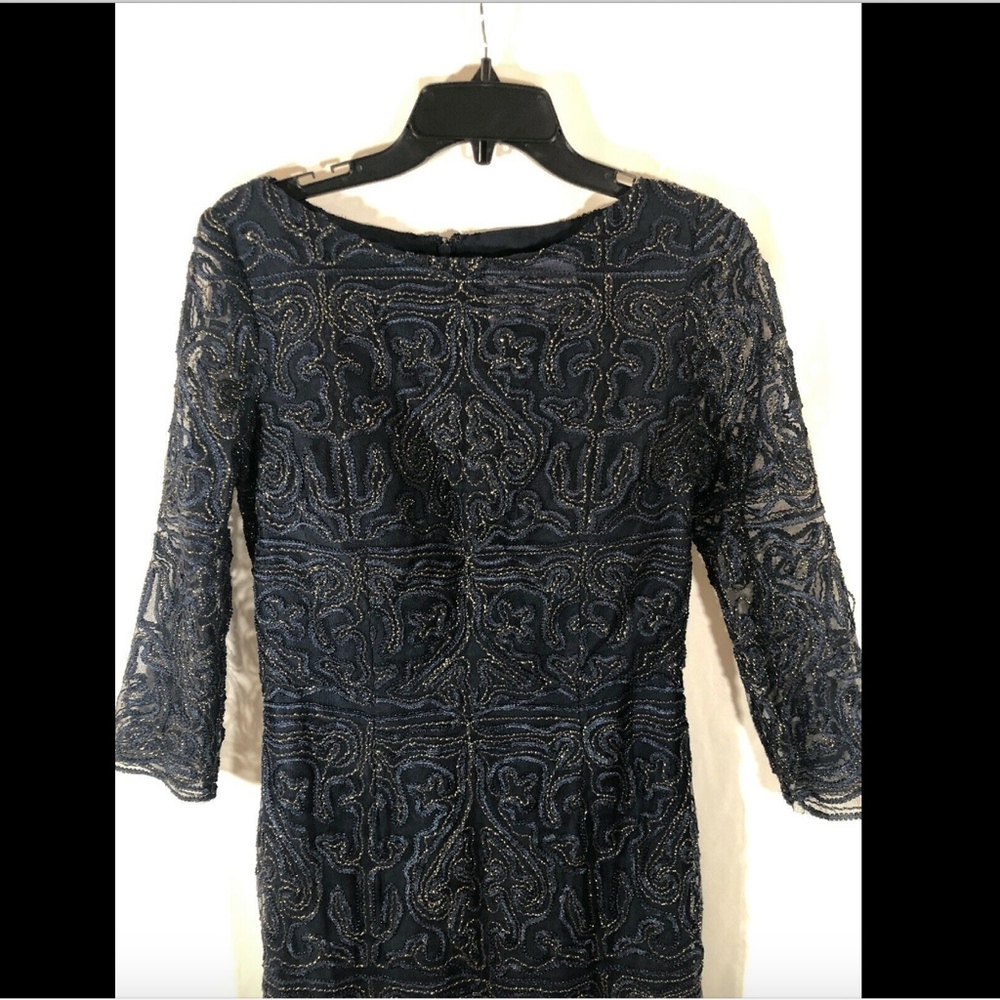 New Js Collections Metallic Soutache Evening Gown - image 4